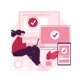 Cross-device syncing abstract concept vector illustration. Royalty Free Stock Photo