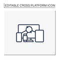 Cross device syncing line icon