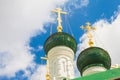 Cross and domes of Russian Orthodox church Royalty Free Stock Photo