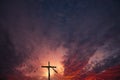 Cross in a dramatic sunrise in Central Florida