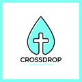 Cross Drop Logo - Christ Blood Logotype.