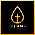 Cross Drop Logo - Christ Blood Logotype.