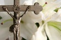 Cross and easter lilies