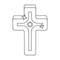 cross. Easter single icon in outline style vector symbol stock illustration. Royalty Free Stock Photo