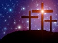 Cross Easter Stars Royalty Free Stock Photo
