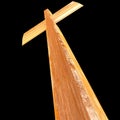 Cross Easter Wooden Isolated In Black Background Christianity Celebration On Jesus Resurrection Crucifixion - 3d Rendering