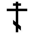 Cross eight-pointed of Greek-Catholic Orthodox icon black color illustration flat style simple image