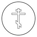 Cross eight-pointed of Greek-Catholic Orthodox icon black color vector illustration simple image