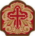 Cross with engraving scrollwork