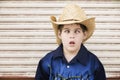 Cross-Eyed Boy in a Cowboy Hat Royalty Free Stock Photo