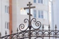 Cross on the fence of Church of the Holy Martyrs Faith, Hope, Ch