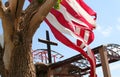 The Cross, The Flag, The Tornado Royalty Free Stock Photo