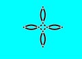 cross flat infinite design isolated on cyan background for icon logo.