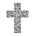 The Cross from a floral ornament on a white background.