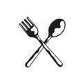 Cross fork spoon icon vector illustration concept design template