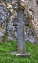 Cross in Front of Bran Castle Royalty Free Stock Photo