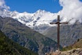 Cross in front of Weisshorn Royalty Free Stock Photo