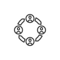 Cross functional team line icon