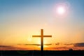 The cross of God in the rays of the sun. Royalty Free Stock Photo