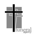 Cross for grave, funeral agency isolated icon, religious symbol