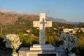 Cross on a grave in a Greek cemetery Royalty Free Stock Photo