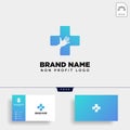 cross hand medical health care logo template illustration