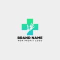 cross hand medical health care logo template illustration