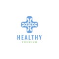 Cross health medical snake modern logo design vector