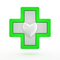 Cross with heart Royalty Free Stock Photo