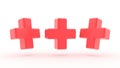 Cross, heart, collection of icons style of hospital or medical care. Sign or symbols of Medicine and Health Care.