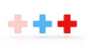 Cross, heart, collection of icons style of hospital or medical care. Sign or symbols of Medicine and Health Care.