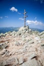 Cross on the hill Dumbier at Slovakia Royalty Free Stock Photo