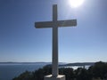 Cross on the hill of park marjan