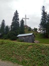 A cross on a hill in Romania