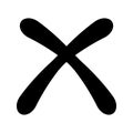Cross icon flat vector design, cancel symbol Royalty Free Stock Photo