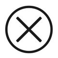 Cross Icon Vector Illustration Design, Flat Cancel Icon - Vector Royalty Free Stock Photo