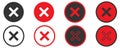 Cross icons collection on white background. Isolated incorrect and error symbol in different style. Decline and reject sign in Royalty Free Stock Photo