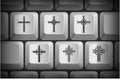 Cross Icons on Computer Keyboard Buttons Royalty Free Stock Photo