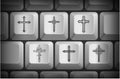 Cross Icons on Computer Keyboard Buttons Royalty Free Stock Photo