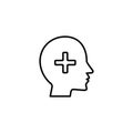 cross inside human head block style icon design, Mental health mind science intelligence idea medical and education