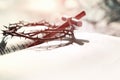 The cross of Jesus Christ, the crown of thorns and the Bible Royalty Free Stock Photo