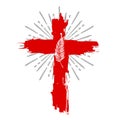 Cross of Jesus Christ. Easter illustration. Royalty Free Stock Photo