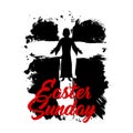 Cross of Jesus Christ. Easter sunday illustration Royalty Free Stock Photo