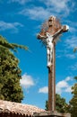 Cross and Jesus christus at Eglise Marie Madeleine at Rennes le