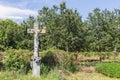 Cross of Jezus and Maria in rural landscape near Hungarian Eger, Royalty Free Stock Photo