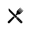 Cross Knife and Fork icon vector illustration Royalty Free Stock Photo