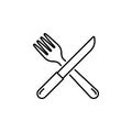 Cross Knife and Fork icon vector illustration Royalty Free Stock Photo