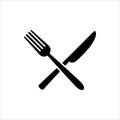 Cross Knife and Fork vector illustration Royalty Free Stock Photo