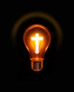 Cross Light Bulb Christian Spiritual