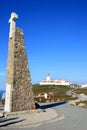 Cross and lighthouse of Cabo da Roca, Portugal